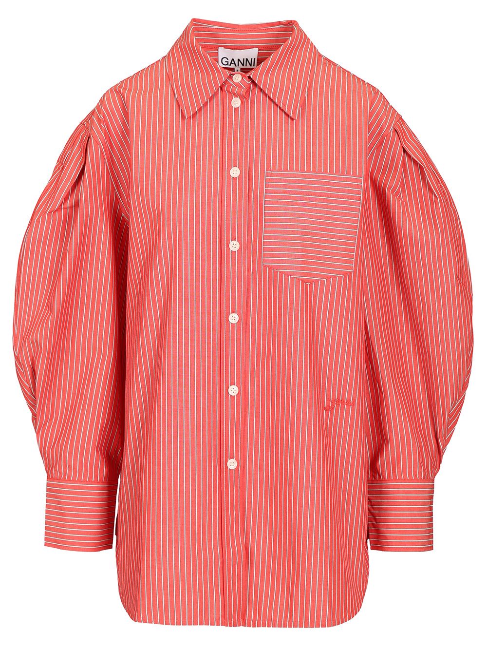 Ganni Oxford Shirt Shirts - Red | e35bd9dd5ce178c8bd9a00ecf7c873a27b13df43