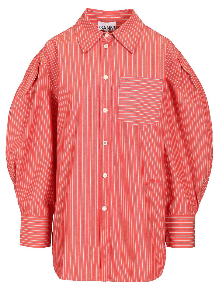 Ganni Oxford Shirt Shirts - Red | e35bd9dd5ce178c8bd9a00ecf7c873a27b13df43