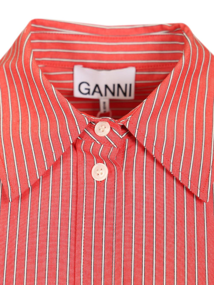 Ganni Oxford Shirt Shirts - Red | 5f946a36545b729206c627e9b4be5ab4b7aa9a0b