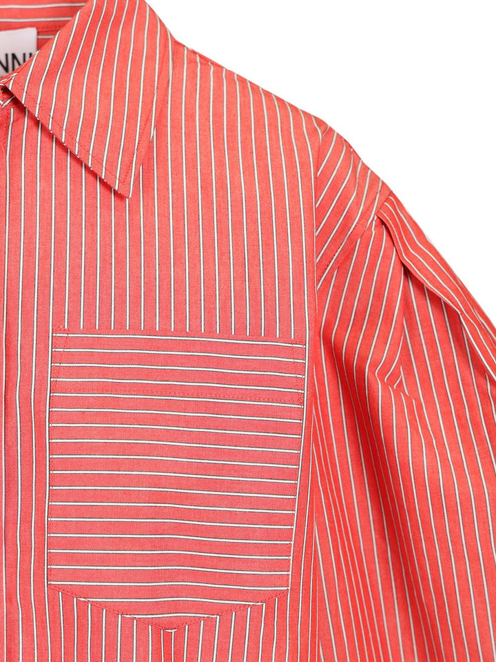 Ganni Oxford Shirt Shirts - Red | 919eefb20c283629b6db72b560fa3ef691e88ce7