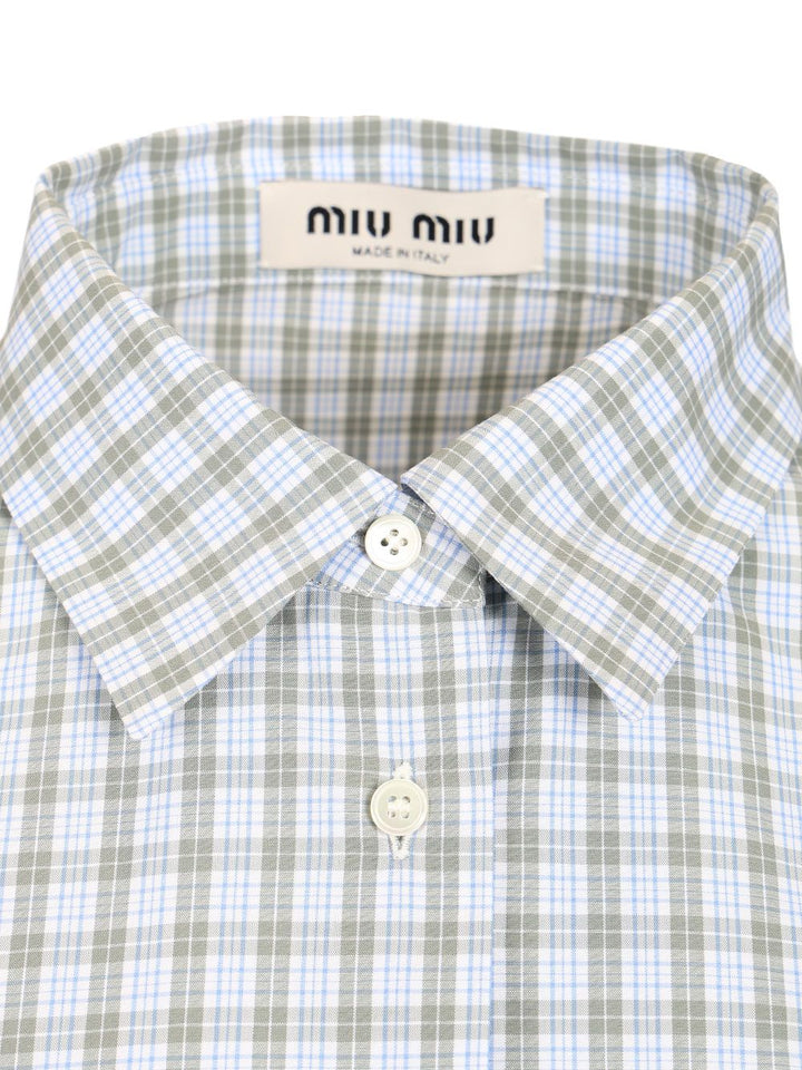 Miu Miu Checked Poplin Shirt Shirts - Multicolor | ff21bb5c0425c213506783e43abac62a11a41812