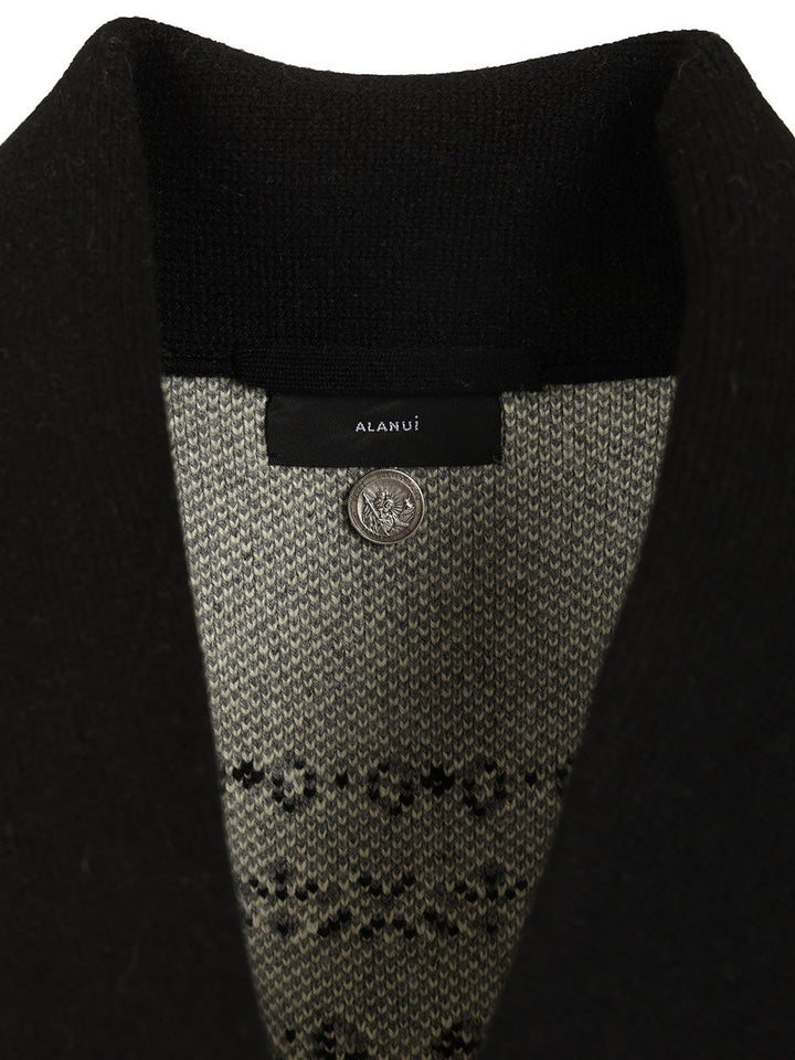 Alanui Cashmere Bandana Cardigan Knitwear - Black | ad8cf3bbe20c6171a981191fcd18f0a0f28cc9d3