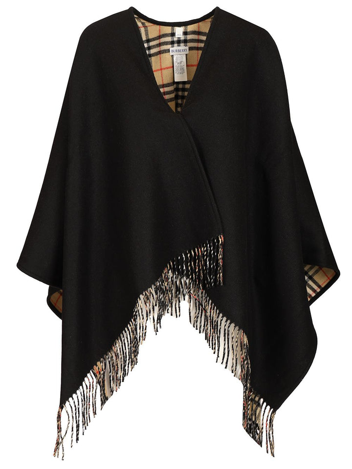 Burberry Reversible Cape Jackets - Black | 85be34ad025e97272cb3452e2b239d6c7342713f