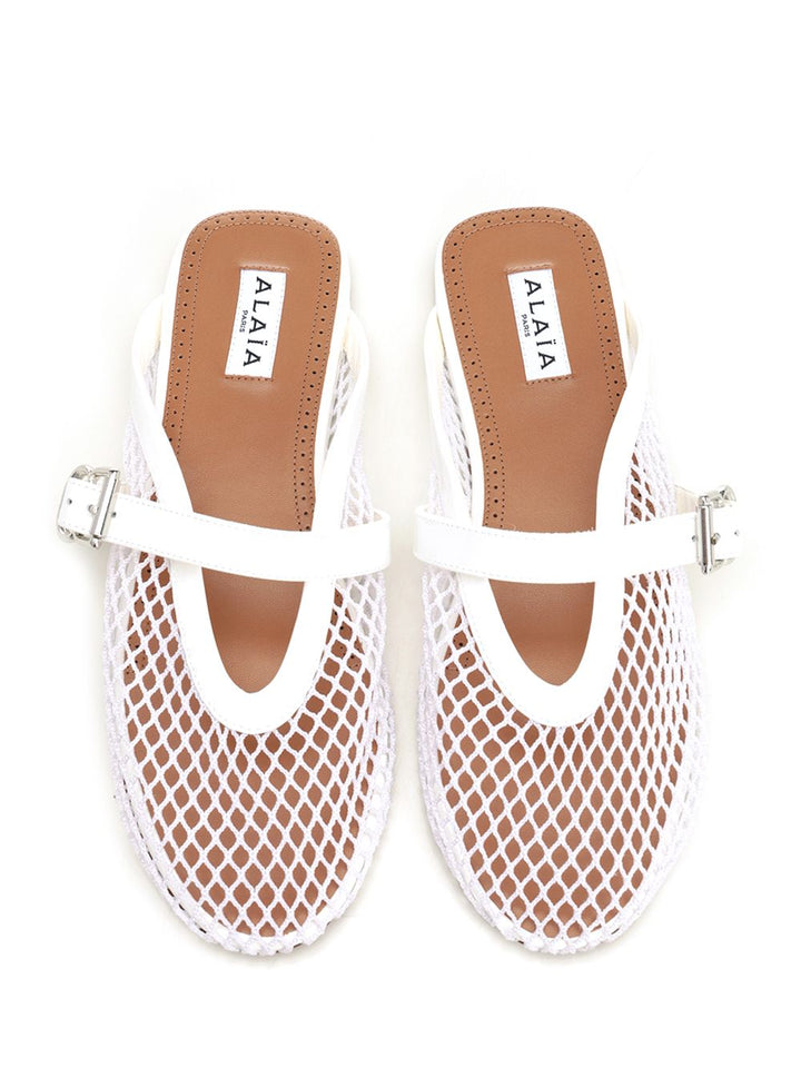 AlaÏA Flat Mesh Mule Scarpe basse - White | d0f1621b98d49b1c2c790858b451188539483451