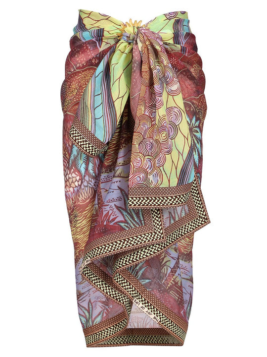Rainbow Print Pareo Skirt Skirts Multicolor