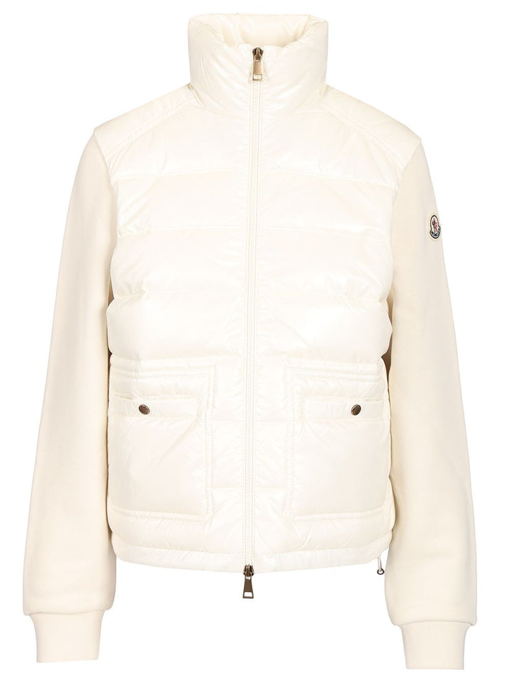Moncler Zip Up Cardigan Knitwear - White | be491d82475d34a69944cd139e8d2378f8f2f119
