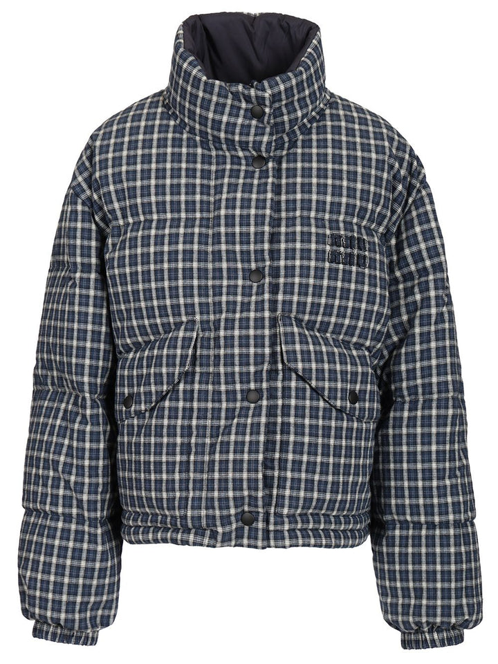 Miu Miu Reversible Down Jacket Coats - Blue | 748def8469e3b0be1fd7fd727ab13ee65cd56765