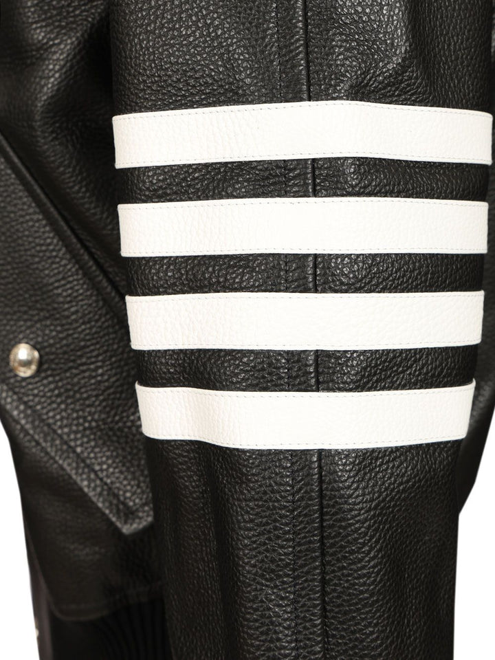 Thom Browne Raglan Sleeve Blouson Jacket (24) In Deerskin Printed Calf Leather Jackets - Black | 67c162915f6fc3a7540b56c065cf48842ba11a40