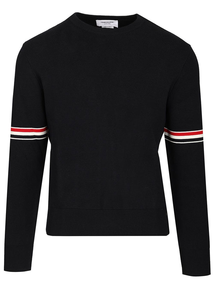 Thom Browne Milano Stitch Crew Neck Sweater Knitwear - Grey | 219fa9568eb3036686bcf03e37cab350f7455b70