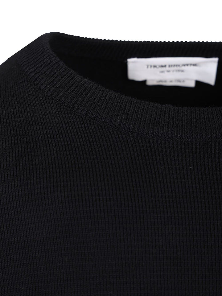 Thom Browne Milano Stitch Crew Neck Sweater Knitwear - Grey | ccd0153965a1fb78b4d31dfb13bd61cce506d8e2