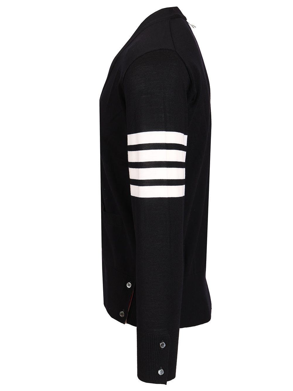Thom Browne Classic 4-Barrelled Merino Wool Cardigan Knitwear - Blue | d667e063a0431c01ed5c291659a3694b5257b86a