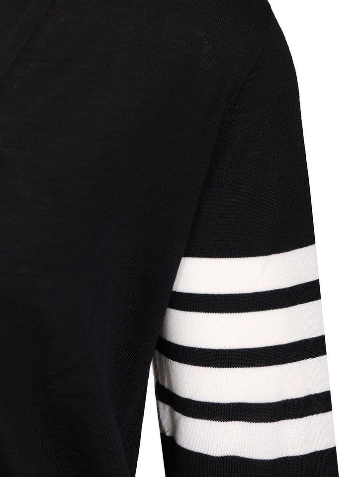 Thom Browne Classic 4-Barrelled Merino Wool Cardigan Knitwear - Blue | d1f704787fcc0e2b2cb1806ad4f1dd70de6d8289