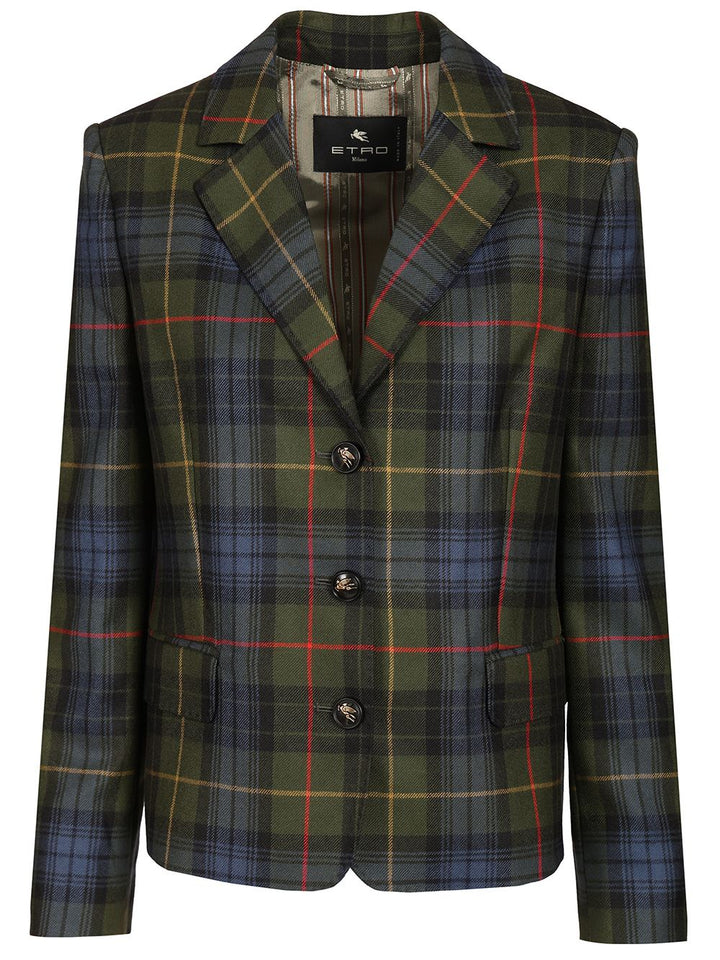 Etro Single Breasted Boxy Blazer Macro Check Jackets - Multicolor | a7465f22ee93e000ed394d9725c04965551ae348