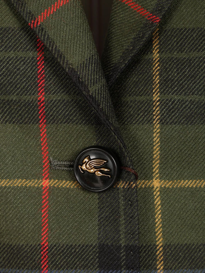 Etro Single Breasted Boxy Blazer Macro Check Jackets - Multicolor | 90823e0d7eee2b5362bfc7d629f7fdee470cb5ec