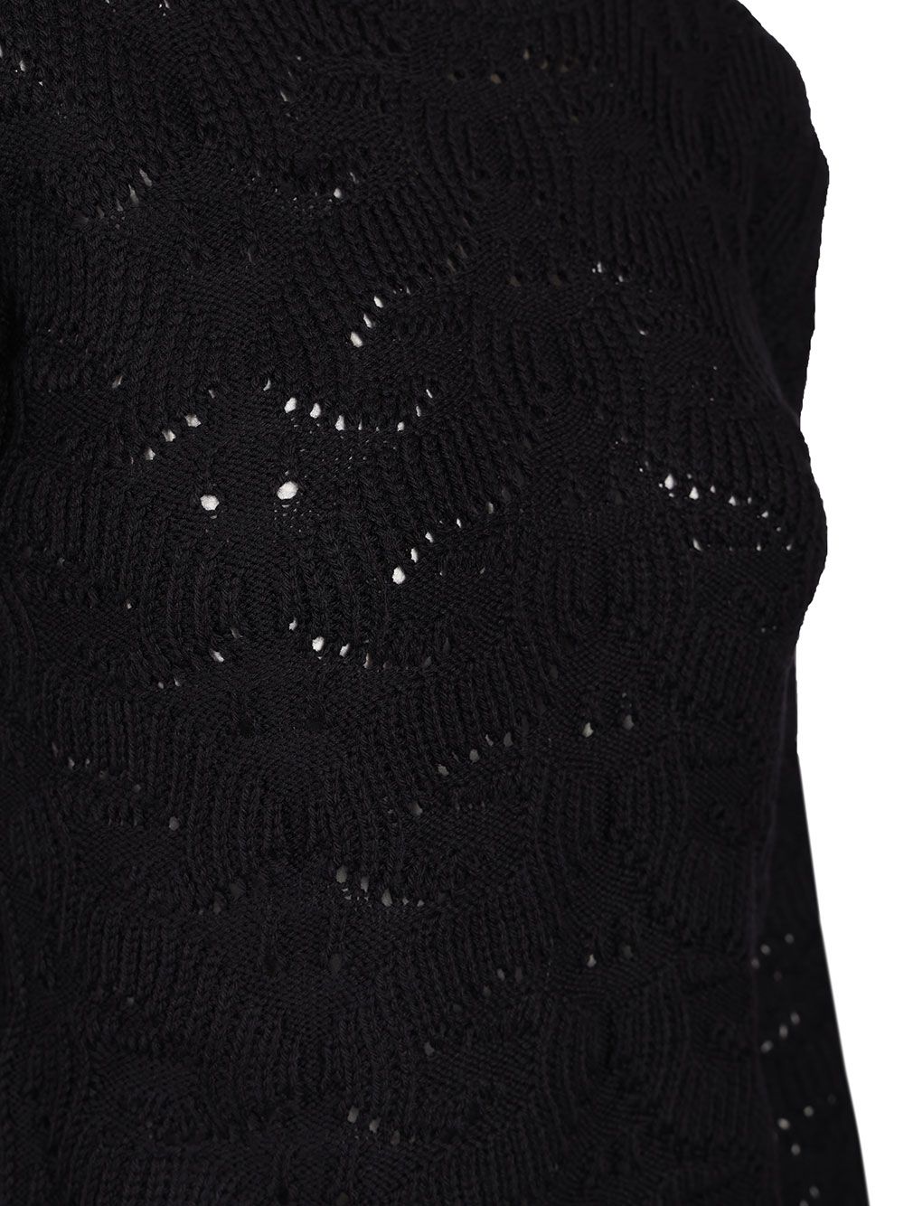 Etro Open Work Crewneck Wool Sweater Knitwear - Blue | 4d3a68f95b1246ebb323dd2ca729c8423fabaa2c