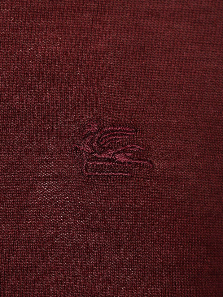 Etro Fuji Knitted Crewneck Wool Silk Knitwear - Bordeaux | febc31f89c105ca60b32a078e0e4000ab88f1f5f
