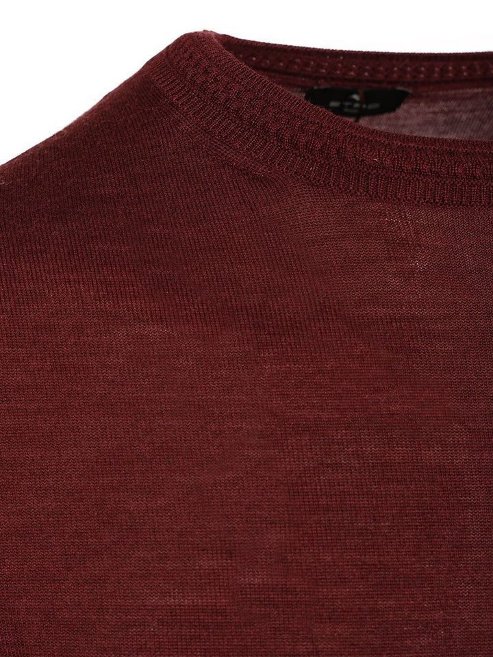 Etro Fuji Knitted Crewneck Wool Silk Knitwear - Bordeaux | a69f164dd94960346b14eecfbfd8c8042e718e18