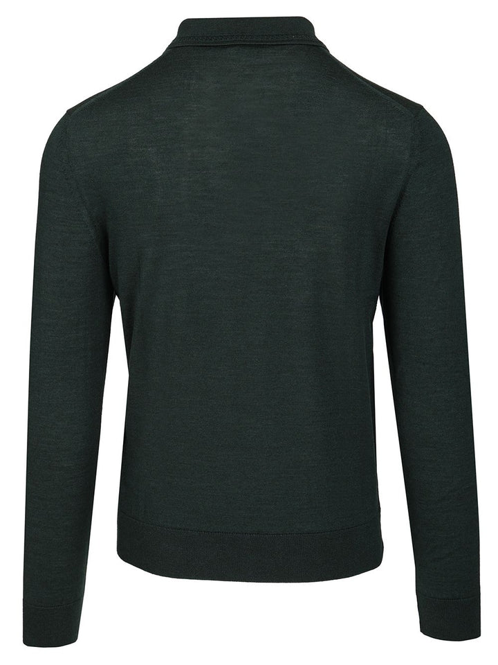 Etro Fuji Knitted L/S Polo Wool Silk Knitwear - Green | e5b1afc79828e344134e21c111bc260581f52c0e
