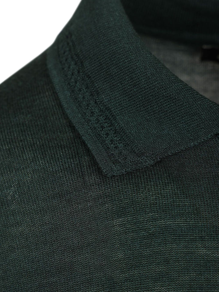 Etro Fuji Knitted L/S Polo Wool Silk Knitwear - Green | a16f07f7c1eccfb9221dc77d47eeb9fc752037da