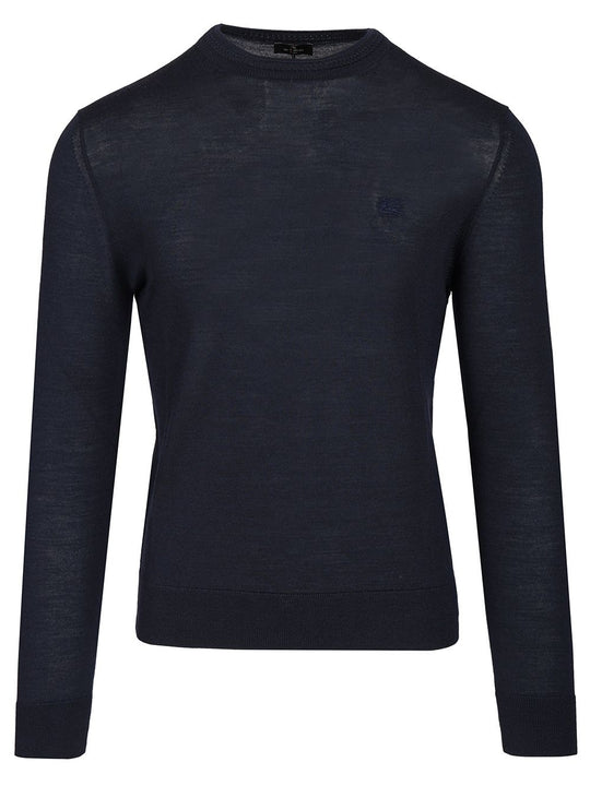 Wool And Silk Sweater Knitwear Blue