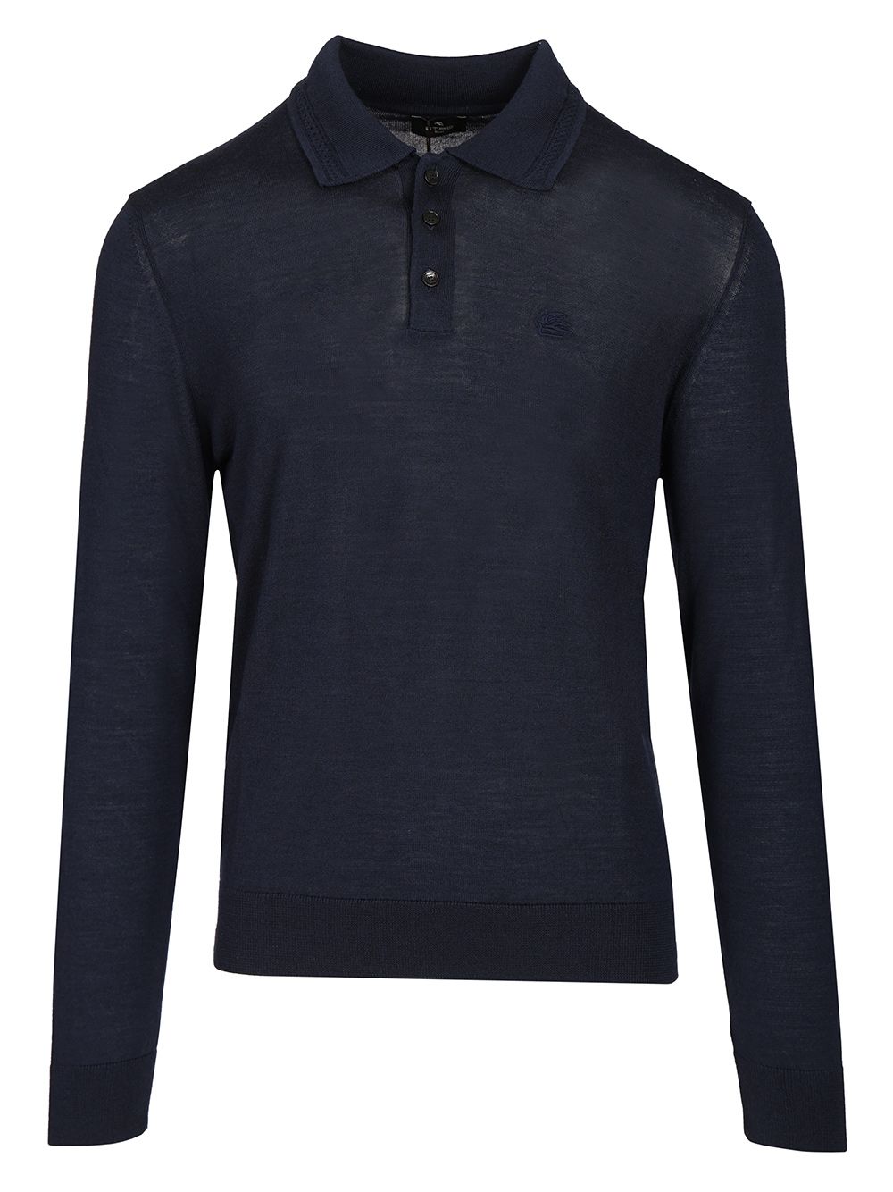 Etro Fuji Knitted L/S Polo Wool Silk Knitwear - Blue | 2ef5330e9cbfe90fe20d0e269a1f6ffe56d717c0