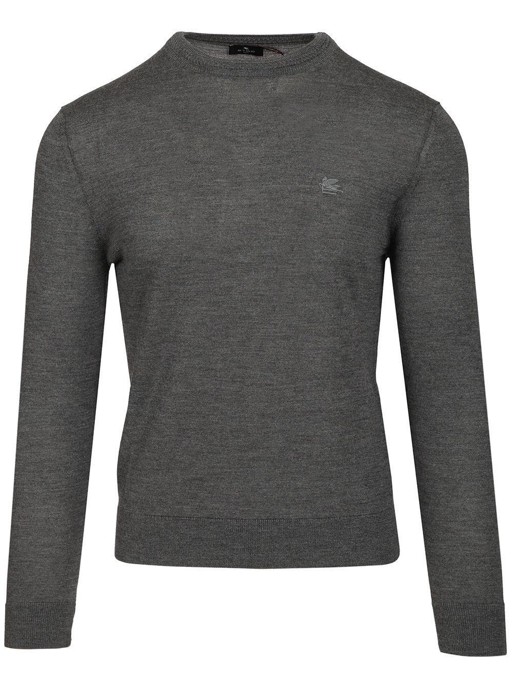 Etro Fuji Knitted Crewneck Wool Silk Knitwear - Grey | 5323ed25f3e5b9626952727c42f7f134d2d9777e