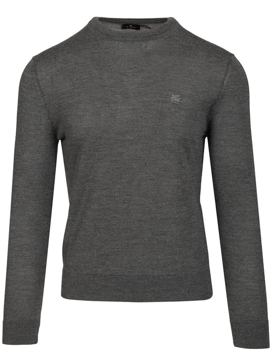 Wool And Silk Sweater Knitwear Grey