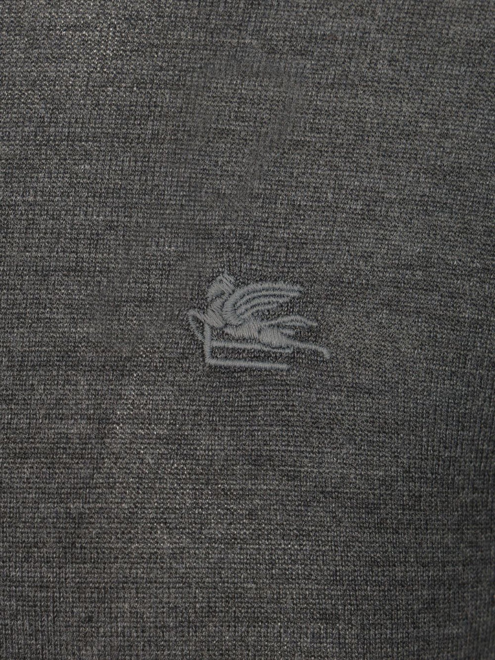 Etro Wool And Silk Sweater Knitwear - Grey | e90fecf680f99d85b56e39967bdf9228ed9cc46b
