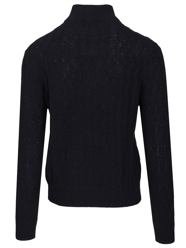 Etro Roma Knitted Quarter Zip Cashmere Jumper Knitwear - Blue | 3a591140015d369fa1caa863cdc3bd05ad00e47f