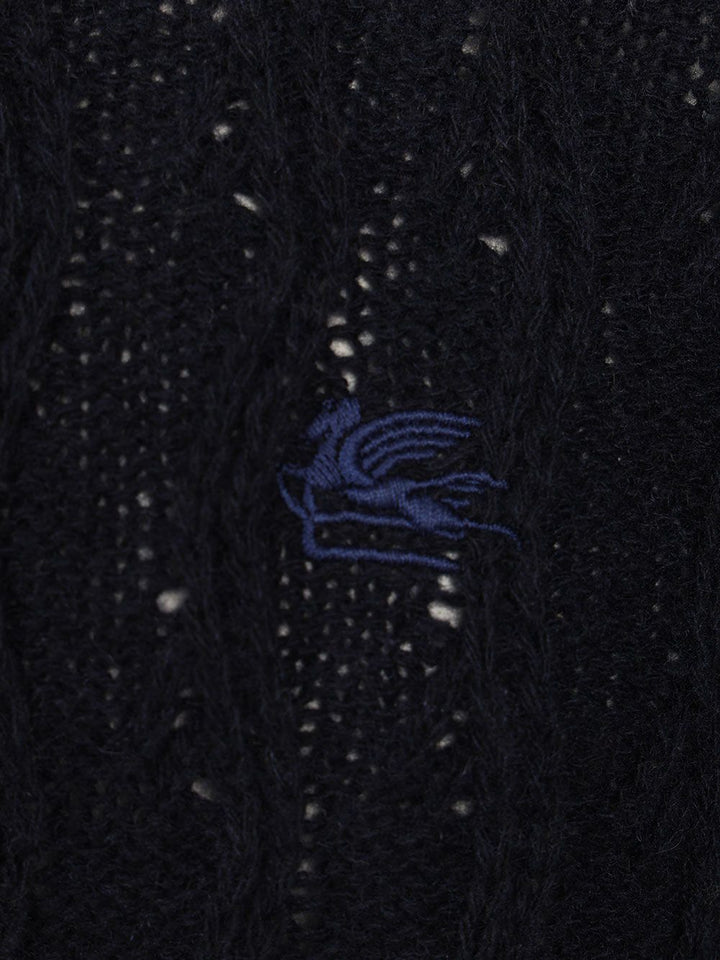 Etro Roma Knitted Quarter Zip Cashmere Jumper Knitwear - Blue | 7ff71ddb8fbf9e2d38df1141ec60a59fb94062b4