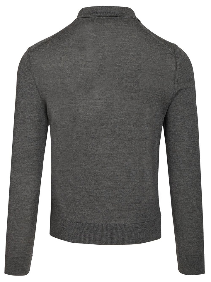 Etro Fuji Knitted L/S Polo Wool Silk Knitwear - Grey | c770cacb9f5263a616895b285f4707b737fd4be6