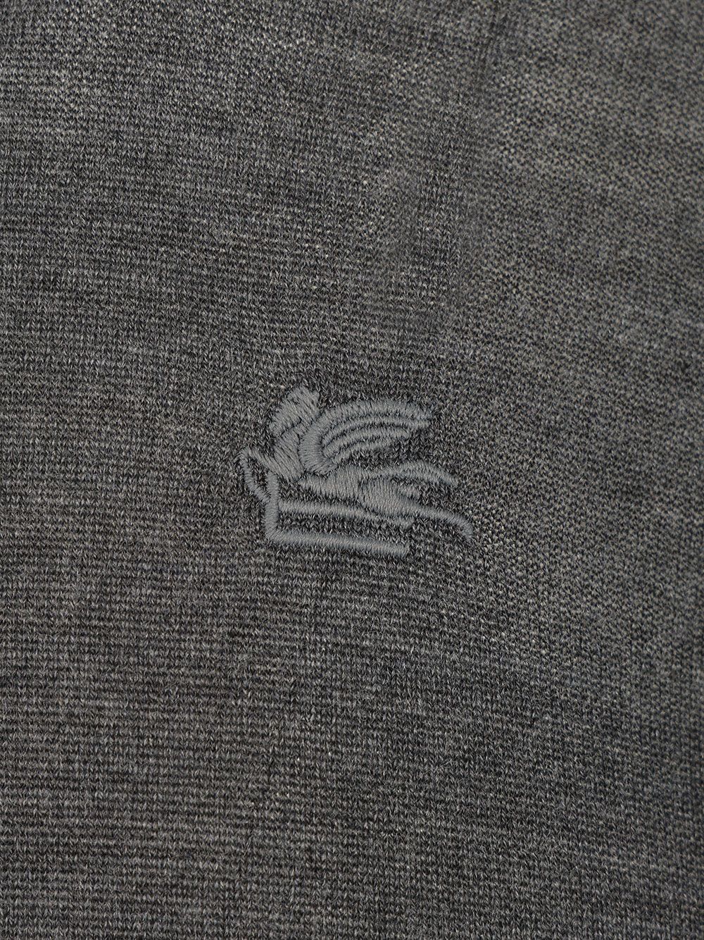 Etro Fuji Knitted L/S Polo Wool Silk Knitwear - Grey | cc7e36f4ea7808f3b294fc72a716daac794fe229