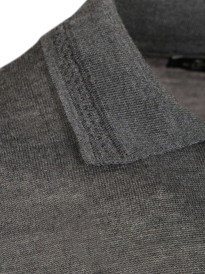 Etro Fuji Knitted L/S Polo Wool Silk Knitwear - Grey | 8682603bbb64dd3d81a0d5219f5a59ae82dbcff8