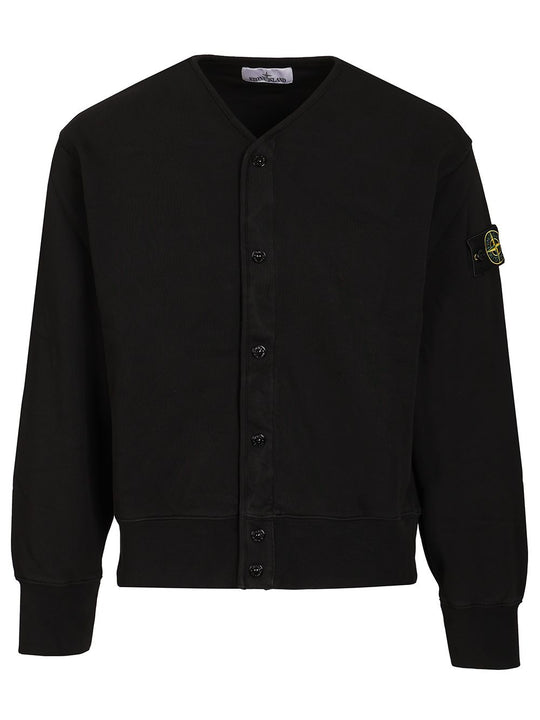 Organic Cotton Fleece Cardigan Sweatshirt Sweatshirts Black