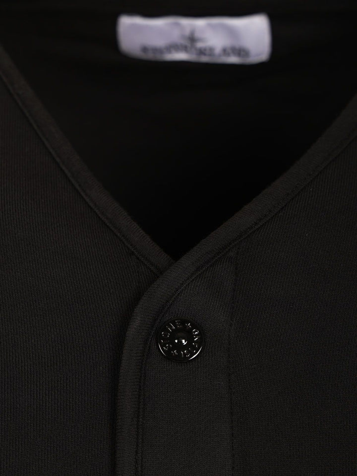Stone Island Organic Cotton Fleece Cardigan Sweatshirt Sweatshirts - Black | b323cbbcce3b599296408e35c4f892c44220d054