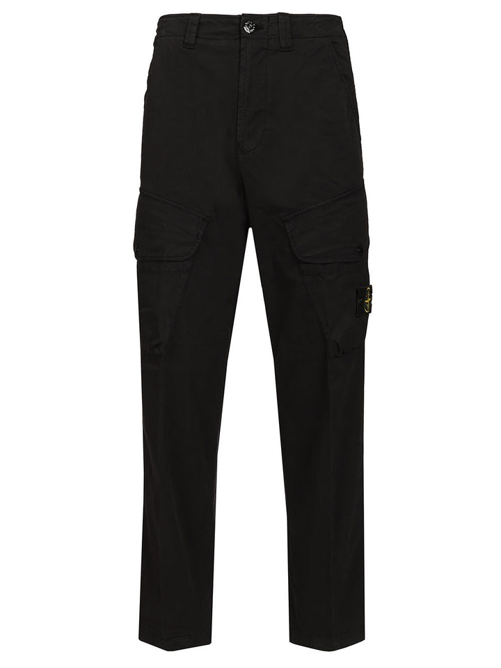 Stone Island Stretch Organic Cotton Twill Cargo Trousers - Black | cd447687a95f5473acdf3c7e7ff27d1d793b25dd