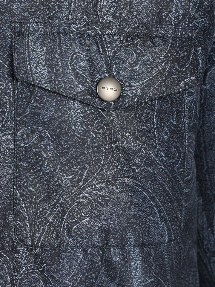 Etro Paisley Decoration Overshirt Jackets - Blue | c474f42f29feff9decc0fea19fbfec082fda11ca