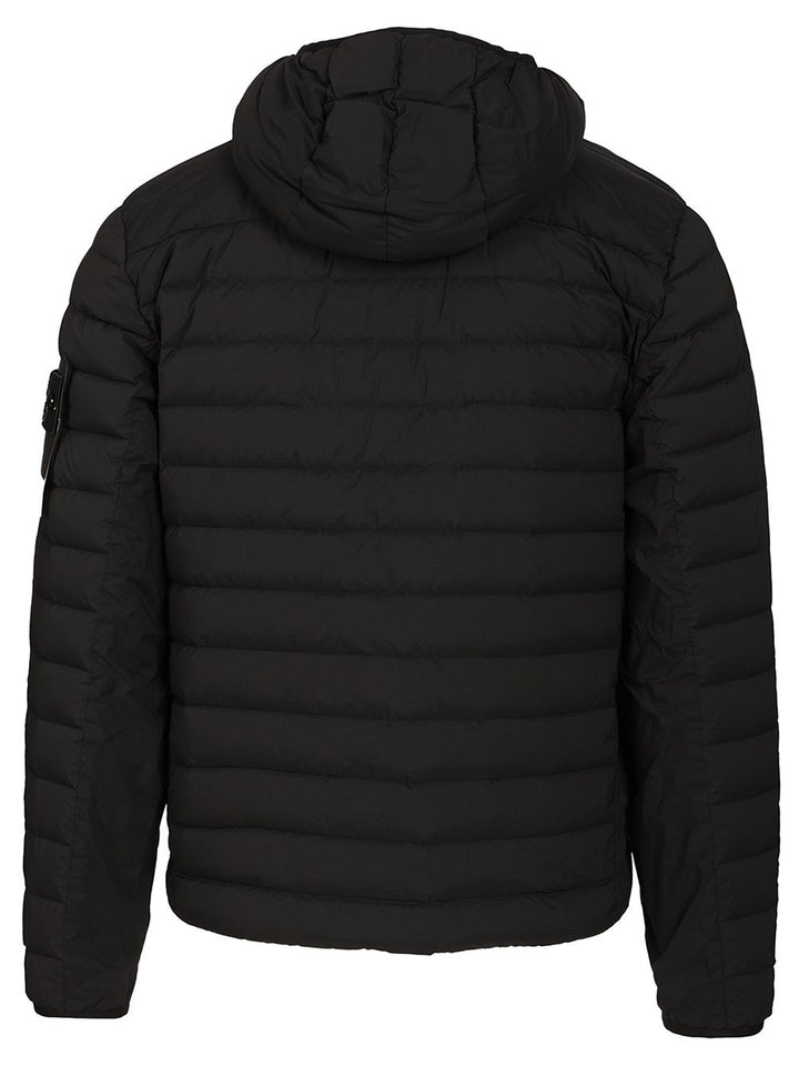 Stone Island Seamless Tunnel Nylon Down-Tc, 86% Recycled Nylon / 14% Elastane, Garment Dyed Coats - Black | f6ad5af329b232c03e3ea1dfbff5d5820cb97cda