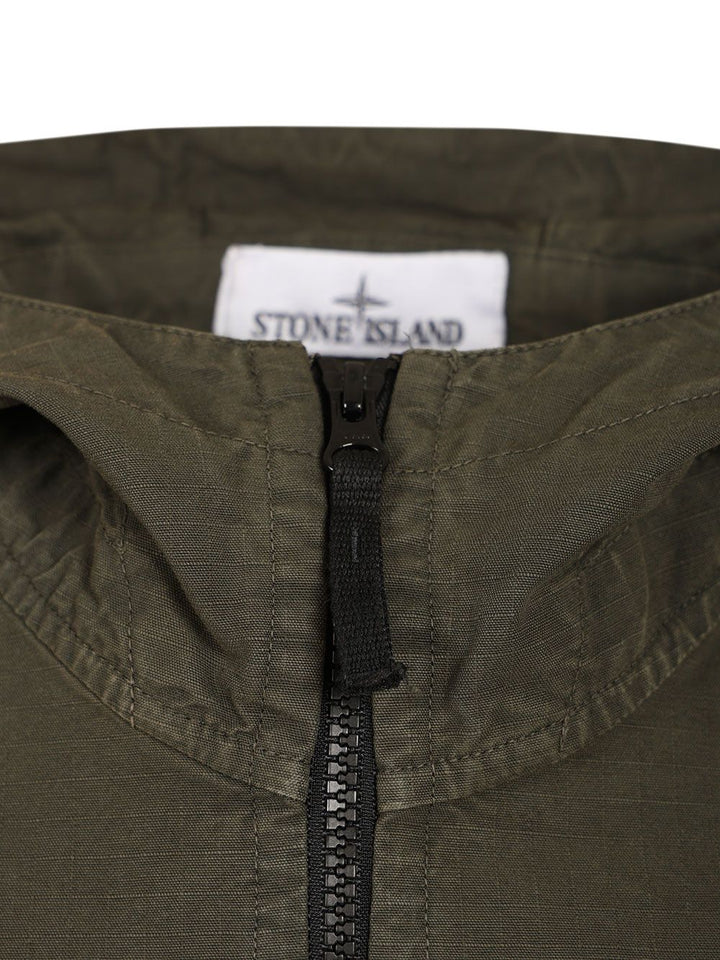 Stone Island Organic Cotton Ripstop Hooded Overshirt Sweatshirts - Grey | b789a5955bc199b861f97f12224c39fb42779124