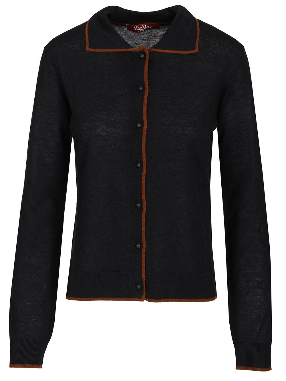 Max Mara Studio Cardigan With Collar Knitwear - Blue | d6dea450547ffcfe25c013dd6ab143e3888b40d6