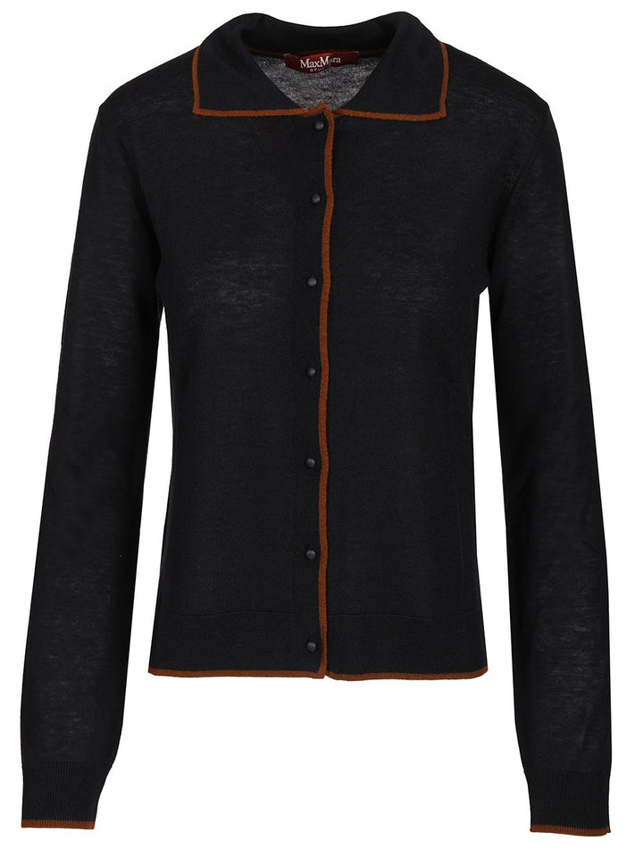Max Mara Studio Cardigan With Collar Knitwear - Blue | d6dea450547ffcfe25c013dd6ab143e3888b40d6