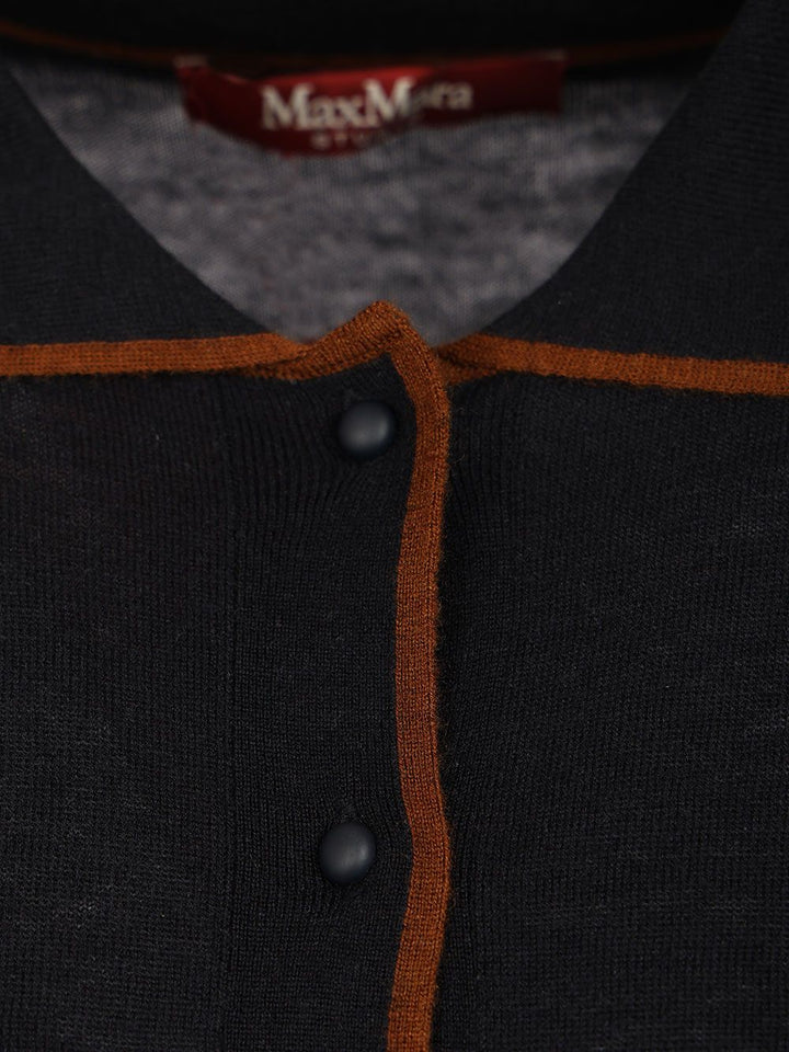 Max Mara Studio Cardigan With Collar Knitwear - Blue | 24e6f552a3fc41fbdddafc3879f7aee958076a4c