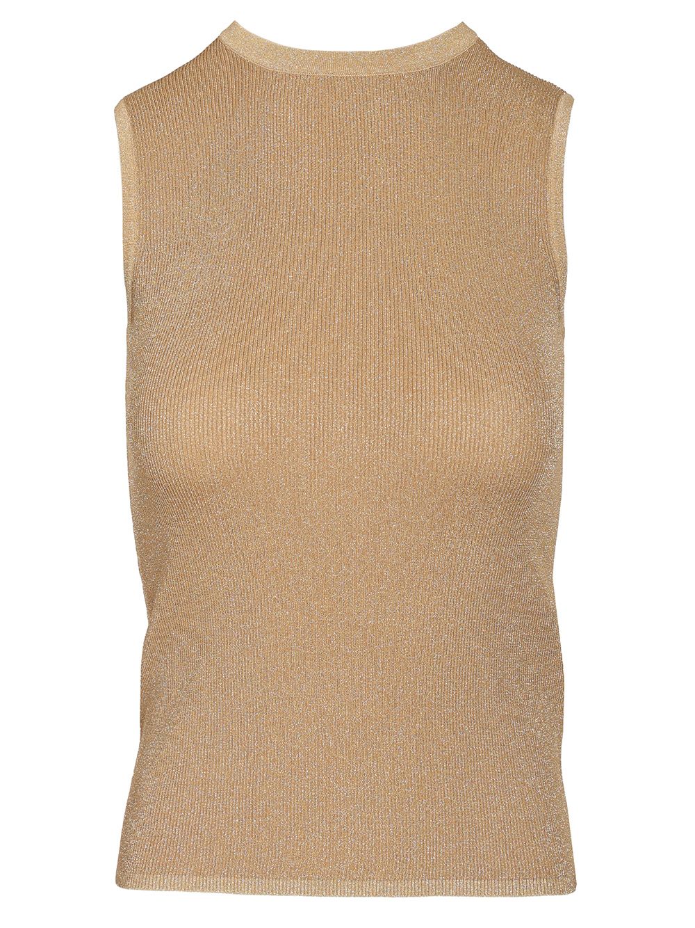 Max Mara Studio Sante Ribbed Lurex Knit Top Tops - Gold | 38ad16d60e4fa06bcc10601d1f165179bb017c40