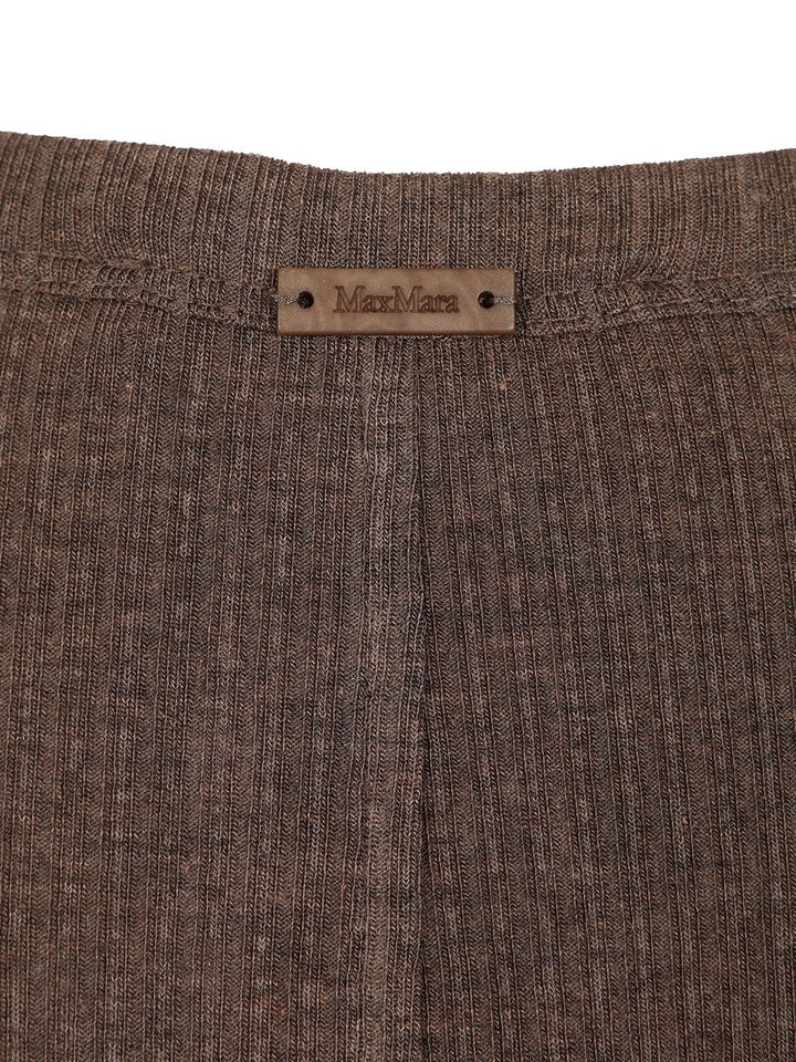 Max Mara Salmone Ribbed Knit Lyocell Seta Knitwear - Beige | e38bc454b49b1d00f34aa7cc3ba282104ad8b309