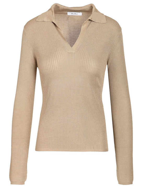 Knitted Top Knitwear Beige