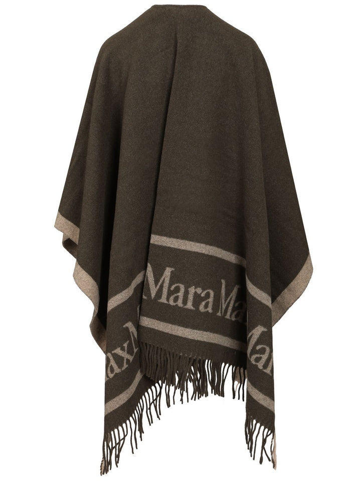 Max Mara Jacquard Wool Poncho Jackets - Green | 75c36d6f58cf48e39a4c4baf8e7af69addb0e064