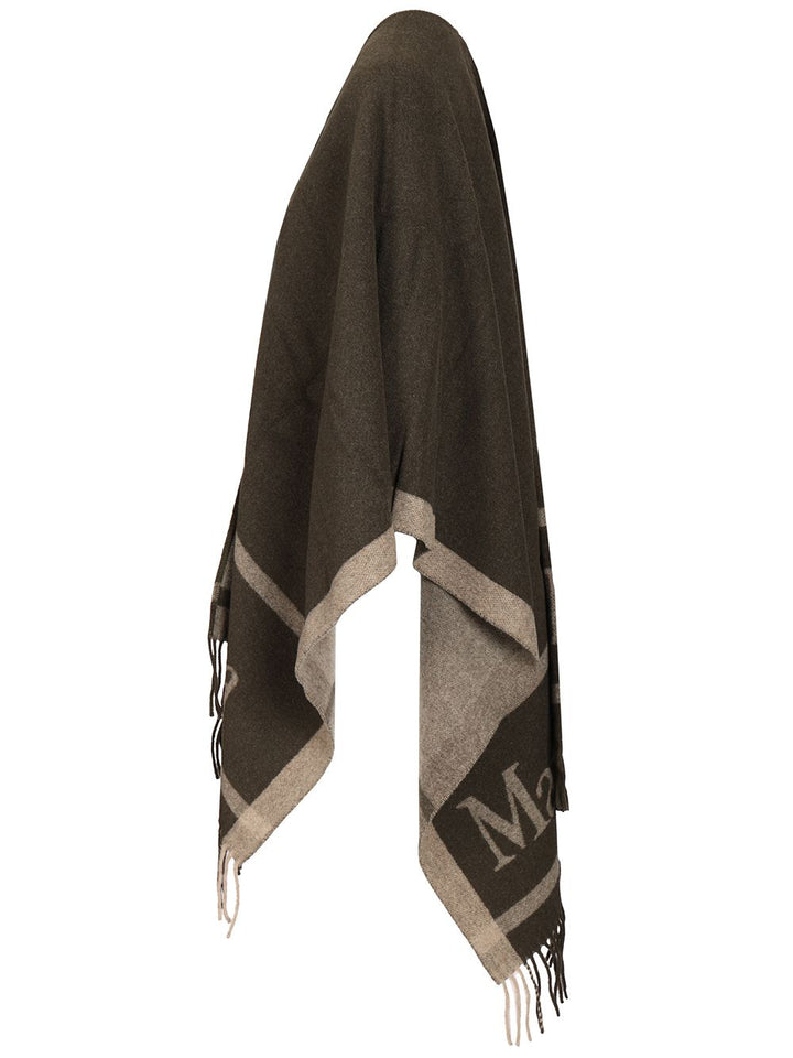 Max Mara Jacquard Wool Poncho Jackets - Green | 5f098acd99d80d1aea8665755ba727caeaa82589