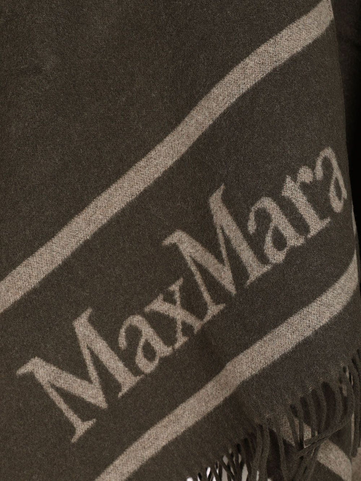 Max Mara Hilde Wool Jaquard Cape Max Mara Logo Jackets - Green | ecfab3d233ed9afcbcbc7ad29c7332b61600cb8f