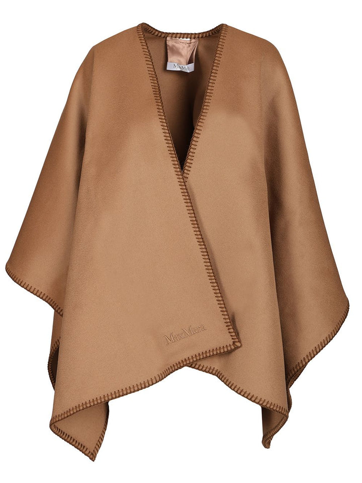 Max Mara Double Wool Drap Cape Jackets - Beige | 34950fa1c1c68fefcdeda709870d7590fa5c4c61