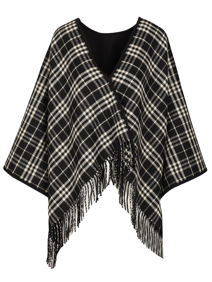 Burberry Reversible Cape Jackets - Black | 6d333043562321a18189085f96b3b755281407cf
